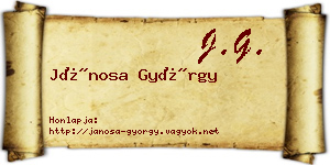 Jánosa György névjegykártya